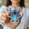 Detailed Chibi Stitch Patch With Grin Purple Ears, Blue Fur