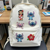 Backpack Adorned With Adorable Stitch Lilo Angel And Hibiscus Patches