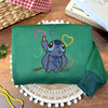 Sweater Displaying Cute Stitch Character Painting With Crayons Art