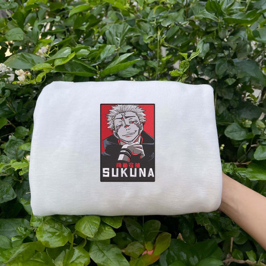 White Sukuna Embroidered Sweatshirt