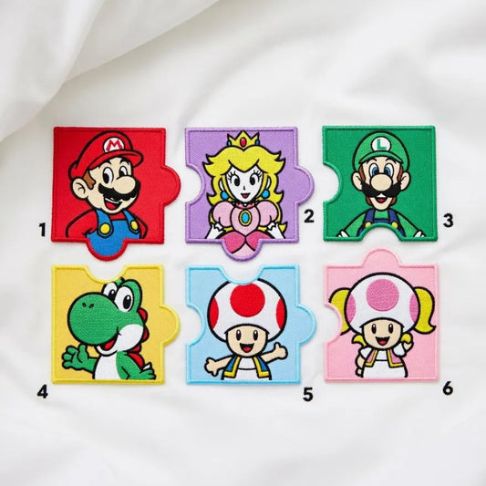 Numbered Super Mario Puzzle Patches One To Six