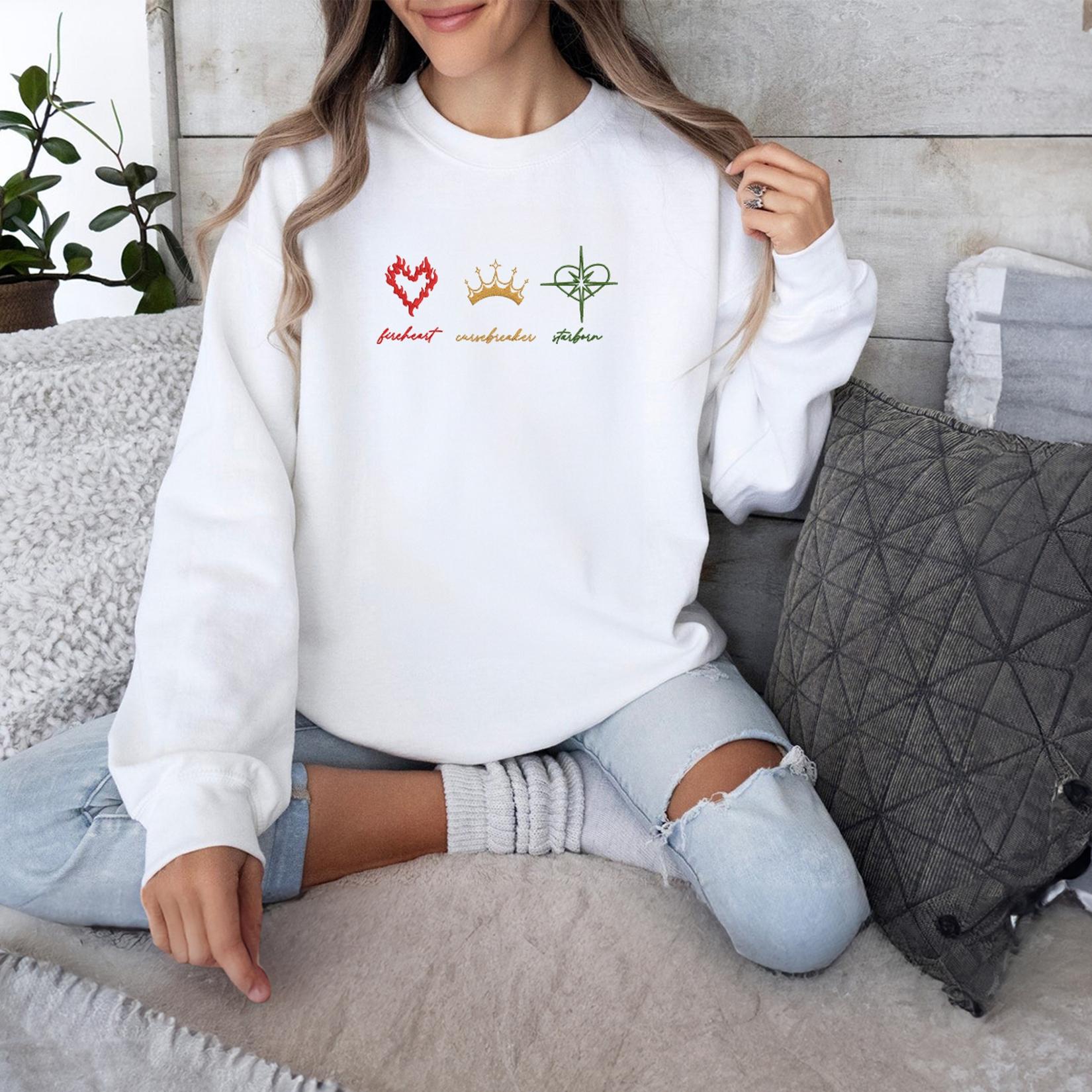 White Throne Of Glass Embroidered Sweatshirt