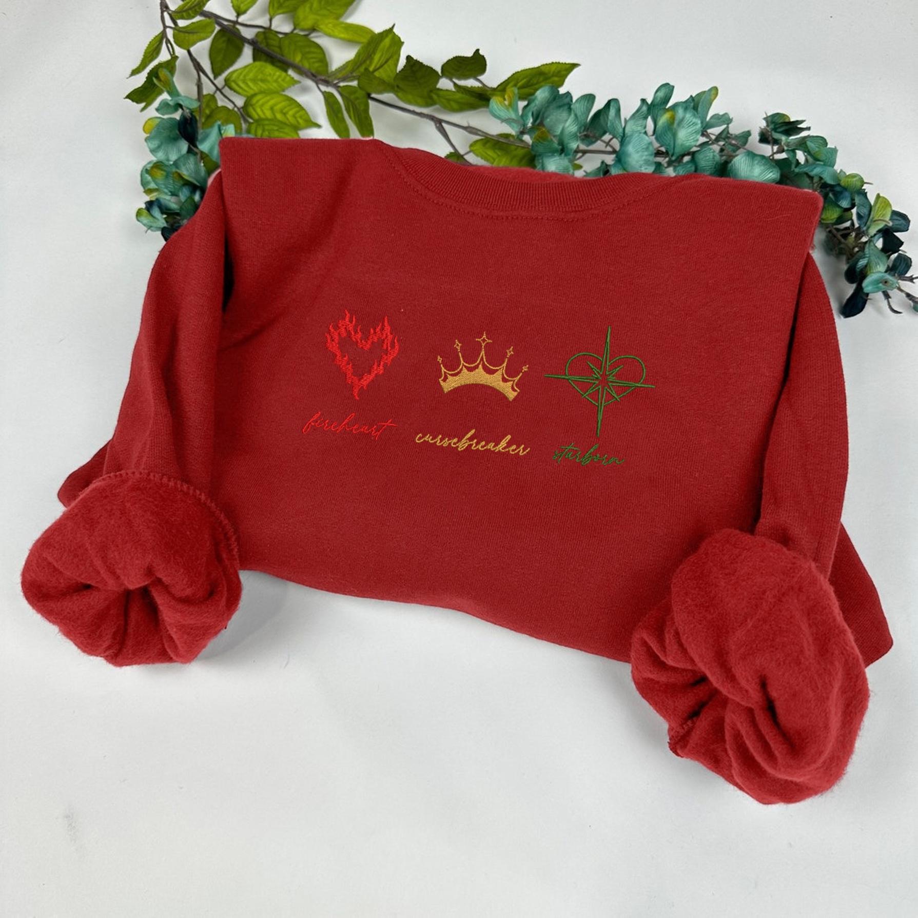 Red Throne Of Glass Embroidered Sweatshirt