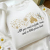 White Sweatshirt Minimalist Tinker Bell Disney Castle Pixie Dust Embroidered 