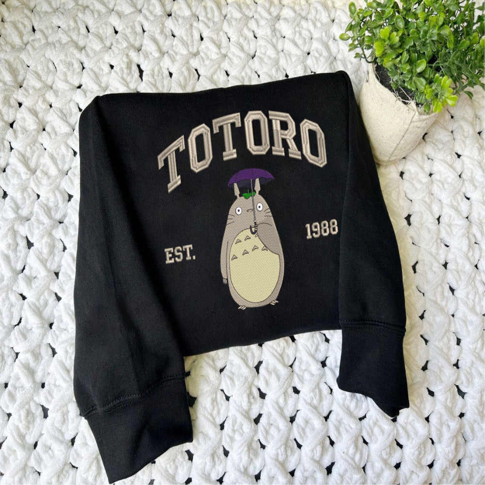 Black Totoro Umbrella Est.1988 Sweatshirt Fluffy Rug Styling
