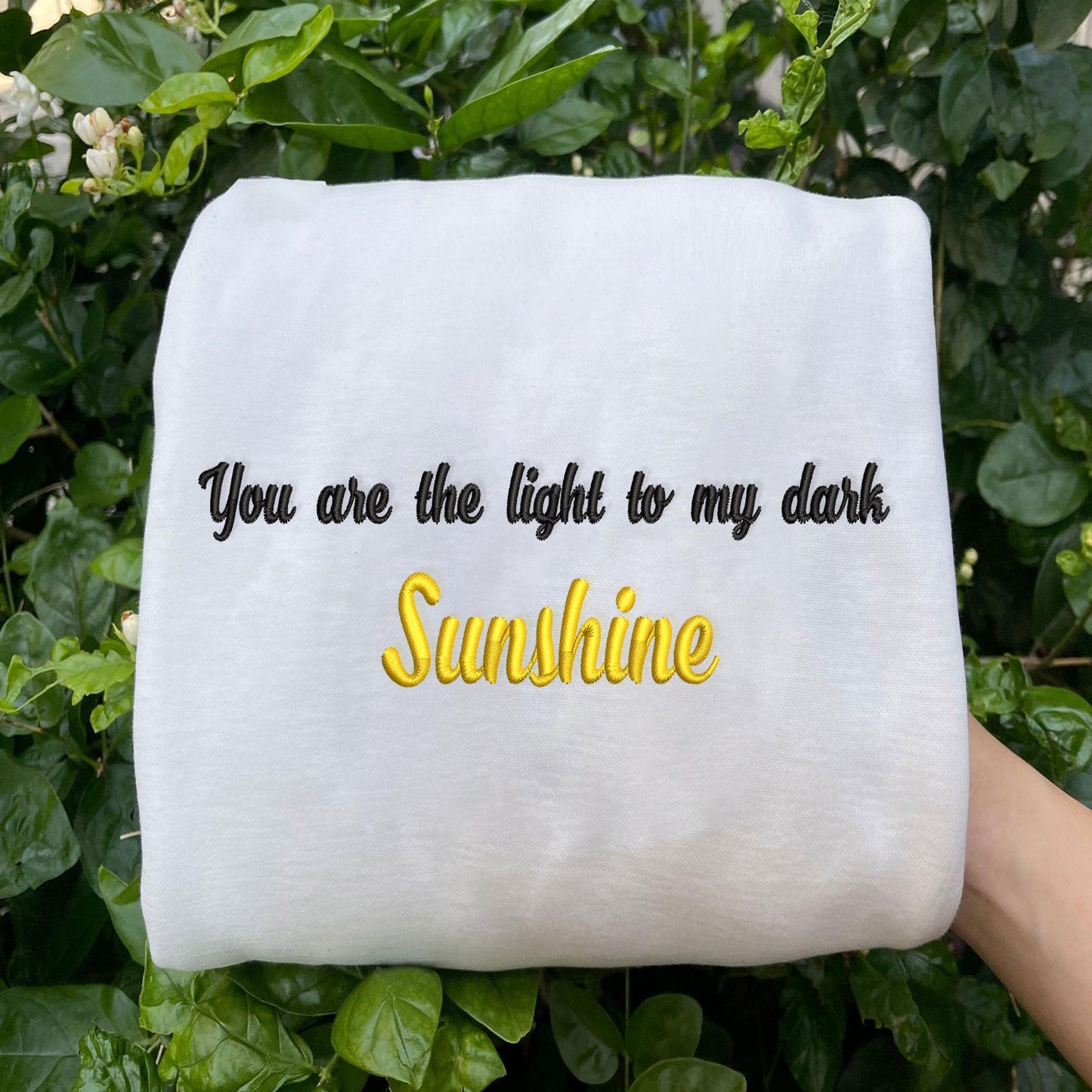 Twisted Love Embroidered Sweatshirt in White.