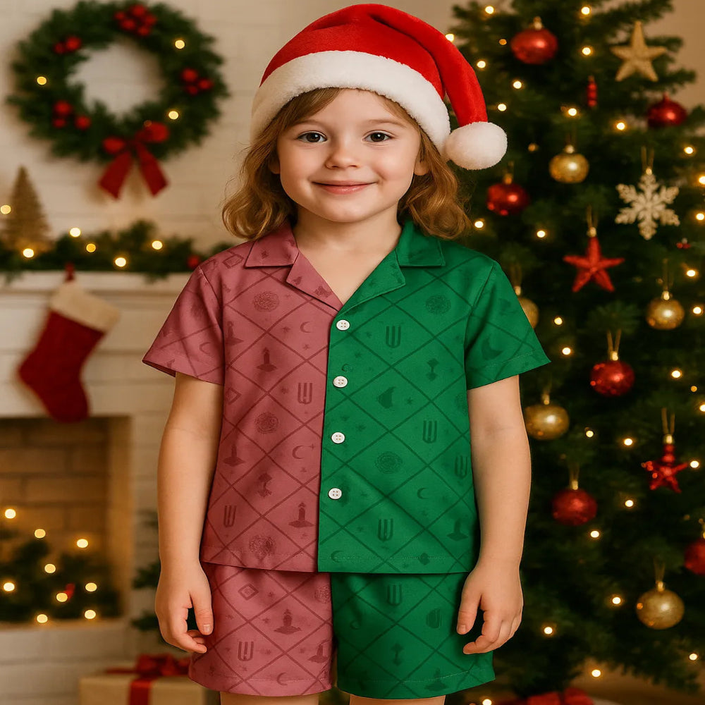 Adorable Child In Soft Holiday Pajama Set Festive Comfort