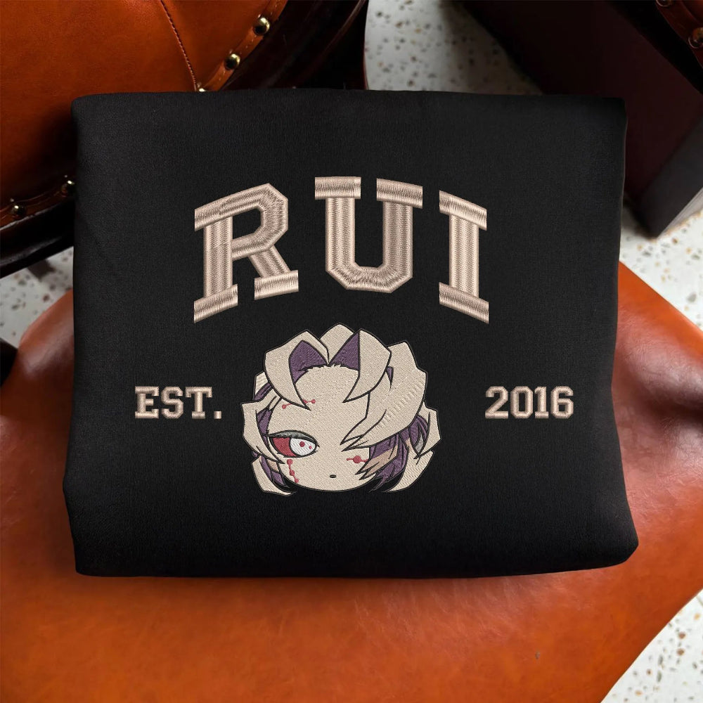 Black Rui Sweatshirt Showing Chibi Demon With Est 2016