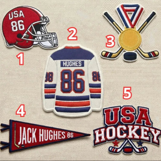 Numbered Usa Hockey Patches One To Five 

