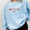 Light Blue Sweatshirt With Patriotic Bows Fireworks Embroidered 1967