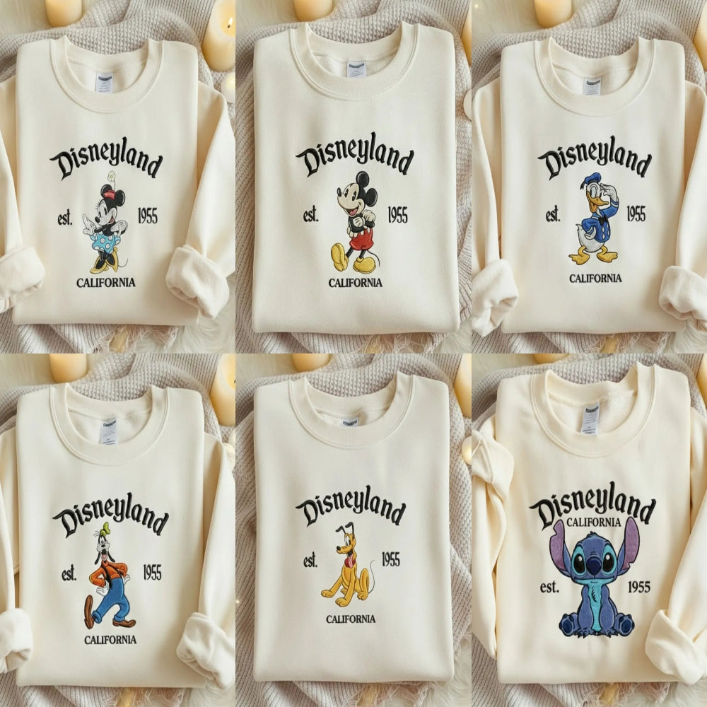 Collection Sand Sweatshirts Various Disney Characters Disneyland 1955