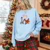 Light Blue Sweatshirt With Embroidered Zootopia Nick And Judy Peeking