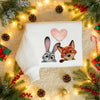 Sweatshirt Featuring Embroidered Zootopia Bunny And Fox With Pink Heart