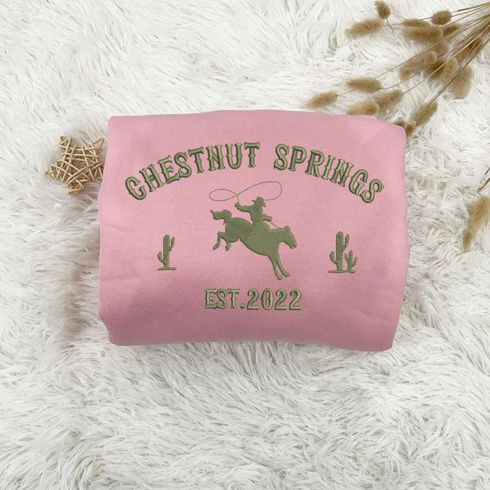 Pink Chestnut Springs Rodeo Cactus Sweatshirt Fluffy Rug Styling