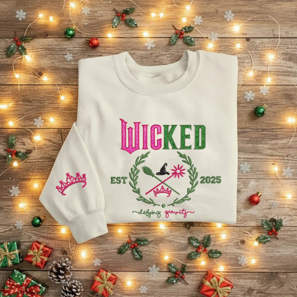 White Embroidered Wicked Hoodie, Cute Shiz Detail.
