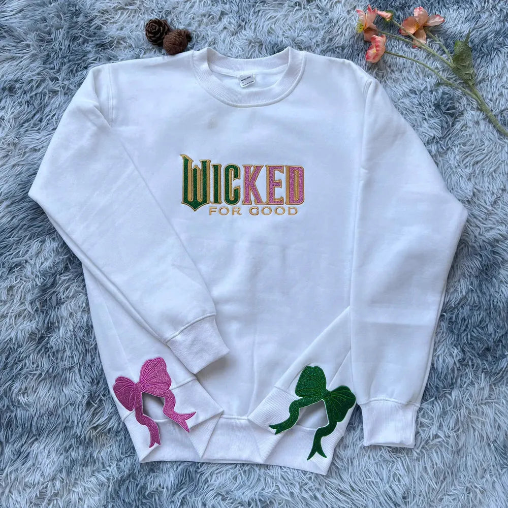 White Wicked For Goode Embroidered Sweatshirt