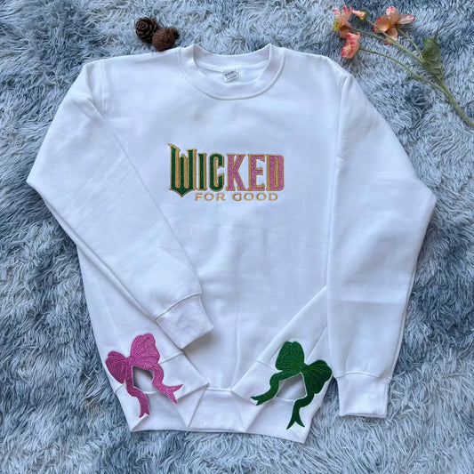 White Wicked For Goode Embroidered Sweatshirt