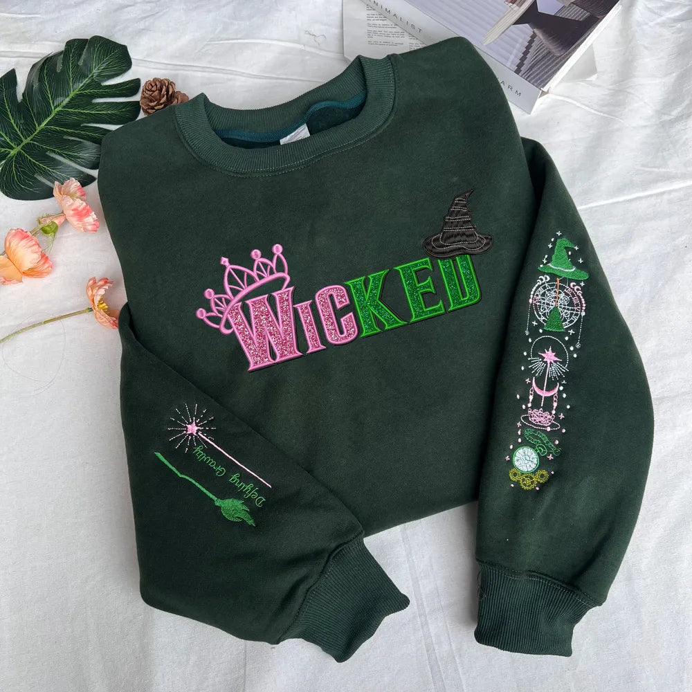Emerald Green Wicked Sweater with Pink Crown Glimmer