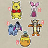 Numbered Winnie The Pooh Character Patches One To Five 