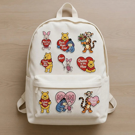  Backpack Decorated With Nine WTP Best Mom Embroidered Patches