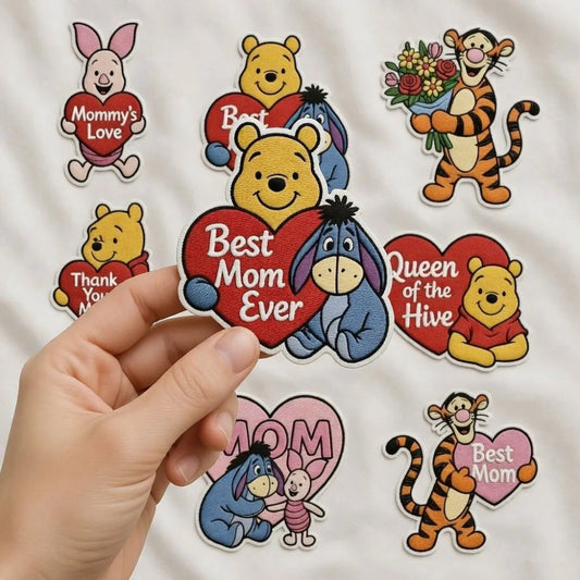 Hand Holding Best Mom Ever Winnie The Pooh And Eeyore Patch
