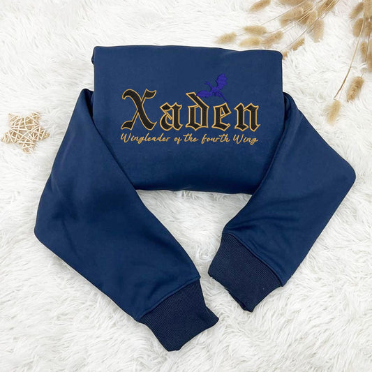 Xaden Embroidered Sweatshirt With Navy