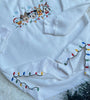 Disney Christmas Embroidered Sweatshirt, Mickey & Friends Holiday Lights Sweater, Cute Festive Embroidery Top, Cozy Winter Disney Gift ESE264